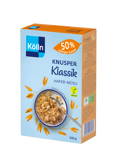 Kölln Knusper Klassik Hafer-Müsli 50 % weniger Zucker