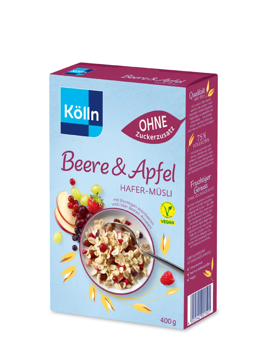 Kölln Beere & Apfel Hafer-Müsli ohne Zuckerzusatz