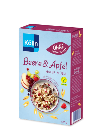 Kölln Beere & Apfel Hafer-Müsli ohne Zuckerzusatz