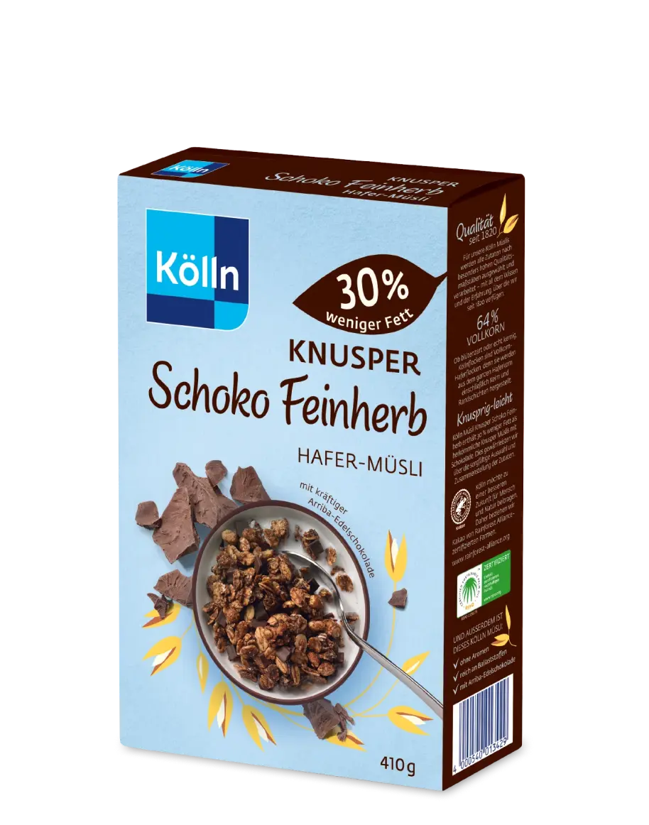 Kölln Knusper Schoko Feinherb 30% weniger Fett Hafer-Müsli