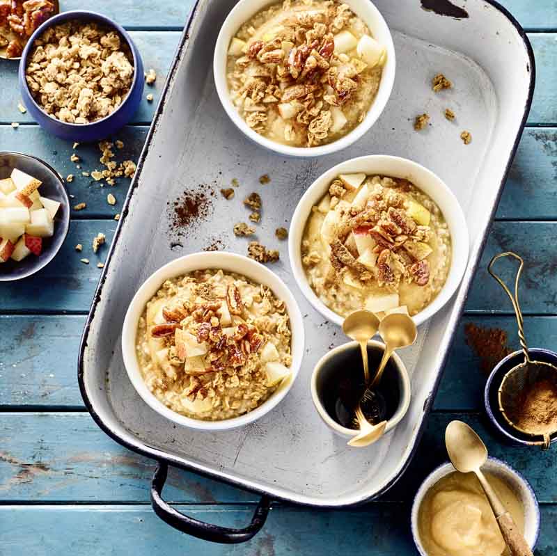 Apfel-Zimt-Pekannuss-Porridge