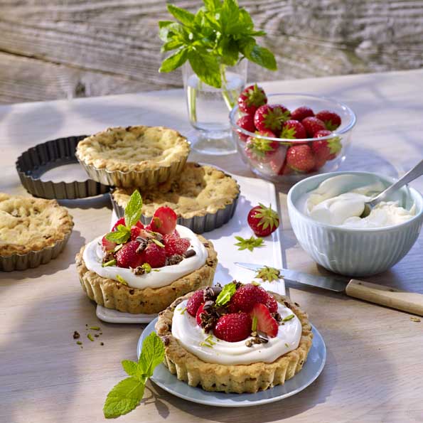 Erdbeer-Minz-Dessert