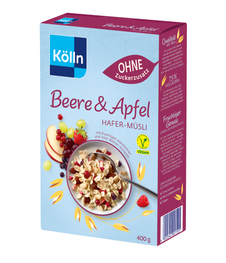 Kölln Beere&Apfel ohne Zuckerzusatz Hafer-Müsli
