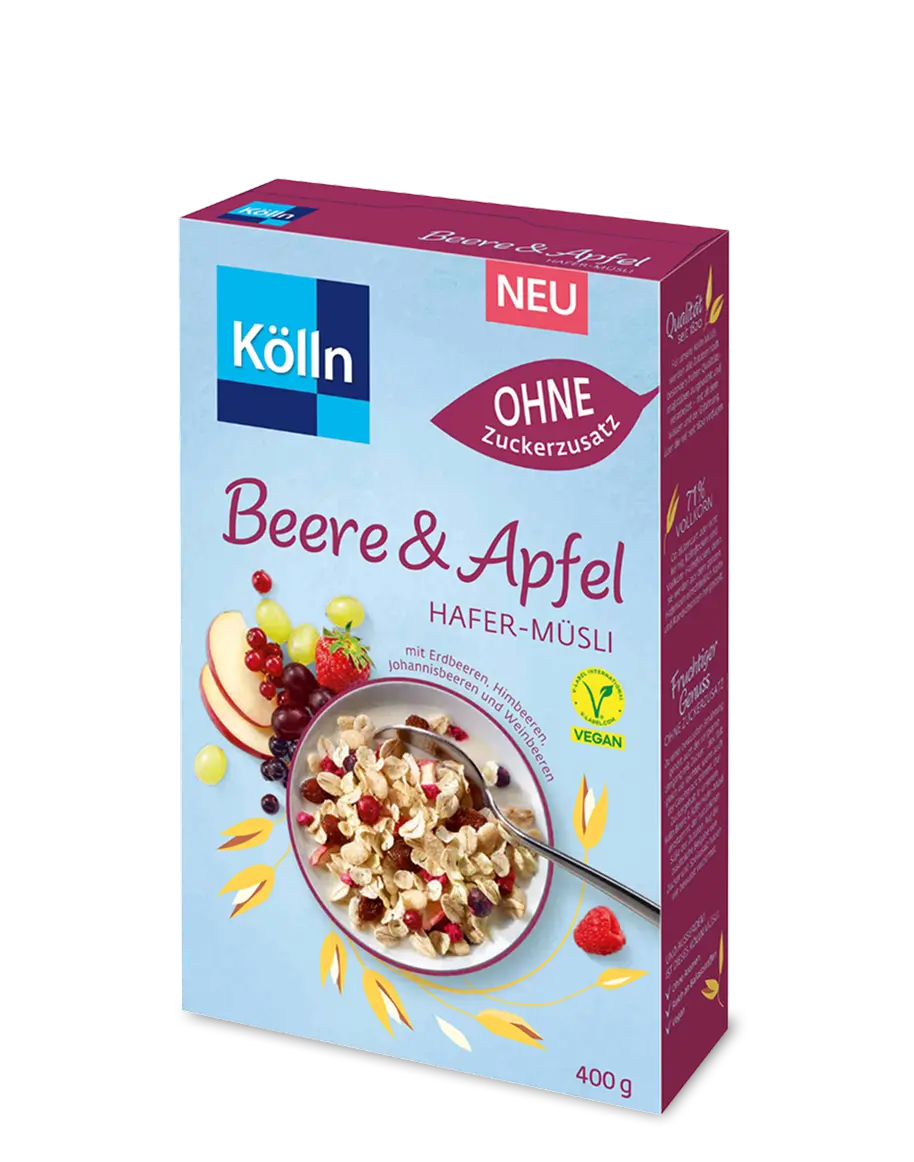 Kölln Beere & Apfel Hafer-Müsli ohne Zuckerzusatz