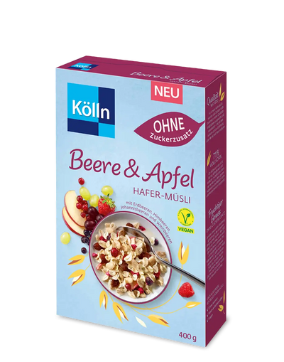 Kölln Beere & Apfel Hafer-Müsli ohne Zuckerzusatz