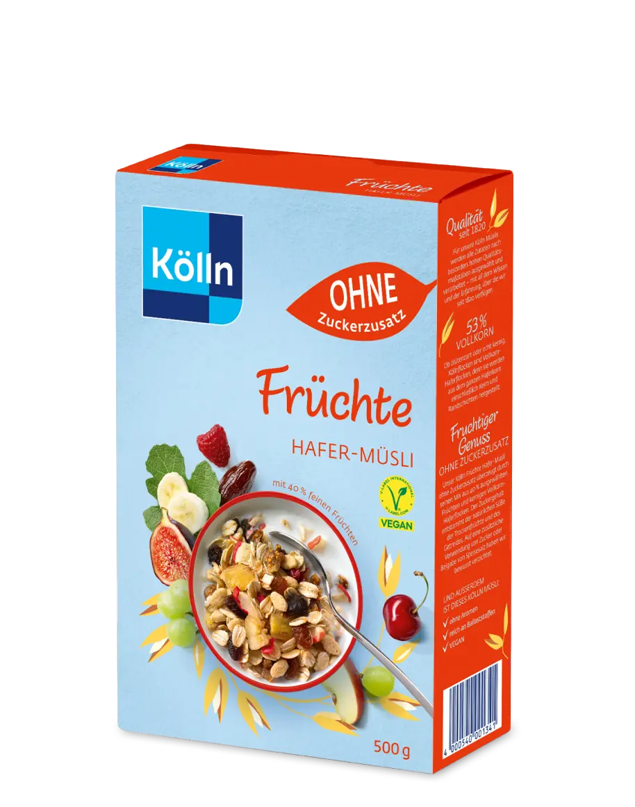 Kölln Früchte Hafer-Müsli ohne Zuckerzusatz Kölln Früchte Hafer-Müsli ohne Zuckerzusatz