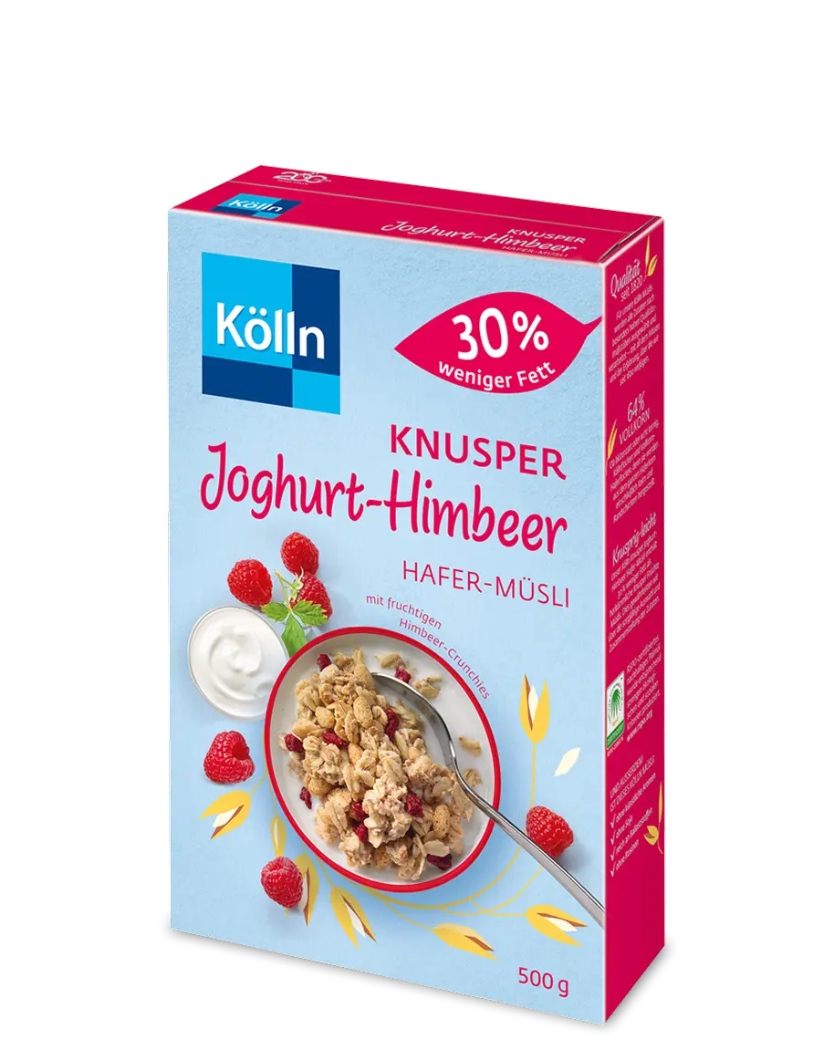 Kölln Knusper Joghurt Himbeer – Hafer-Müsli mit 30% weniger Fett