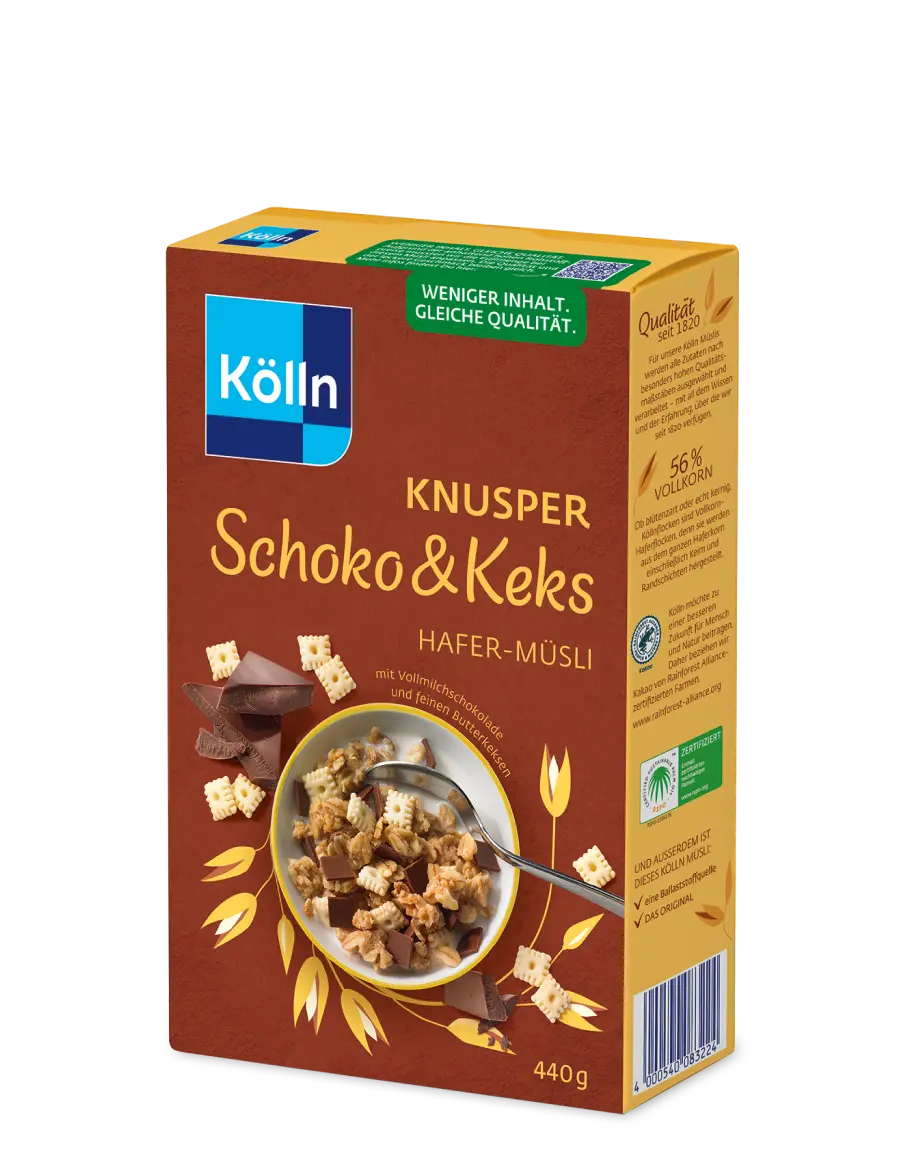 Kölln Knusper Klassik 50 % weniger Zucker Hafer-Müsli Kölln Knusper Klassik 50 % weniger Zucker Hafer-Müsli